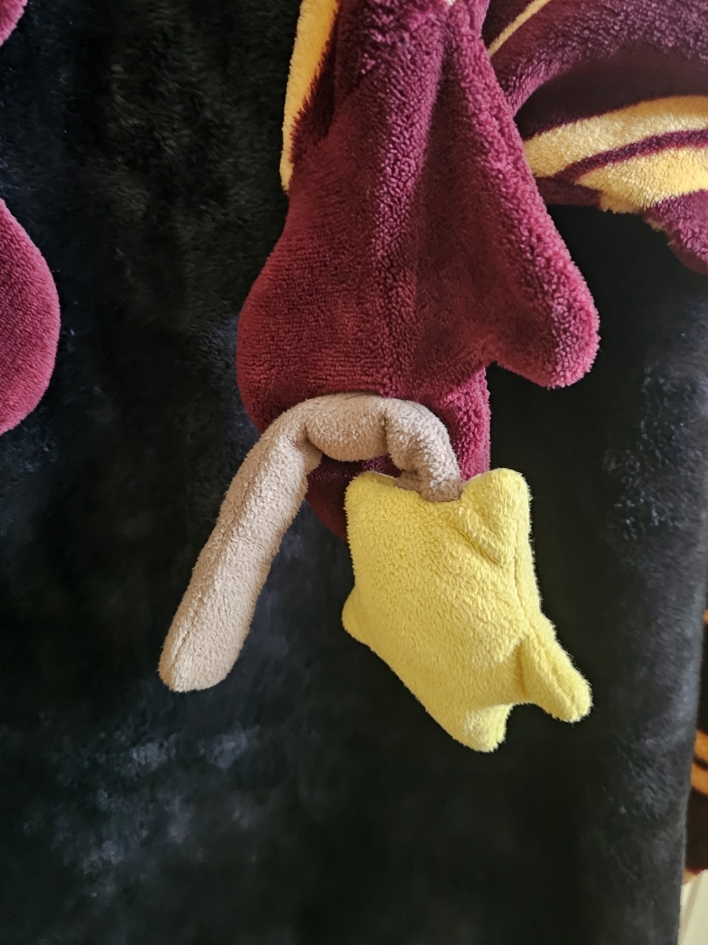 Berkshire Kids Plush Hooded Wizard Robe in Navy, Burgundy & Yellow - Picture 13 of 13